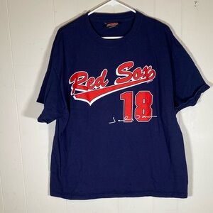 Vintage 2004 Stitches Blue Red Sox Tee Johnny Damon #18 double sided Xl unisex
